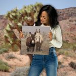 desert donkeys near mt charleston nevada wildlife metal print aluminum wall art southwest nature photography