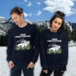 charleston peak hiking sweatshirt unisex hiker standing on summit waving poles 11916 ft mt charleston nevada mountain hike design