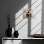 two wild burros standing in the nevada desert near mt charleston metal wall art aluminum print donkey photography southwest decor