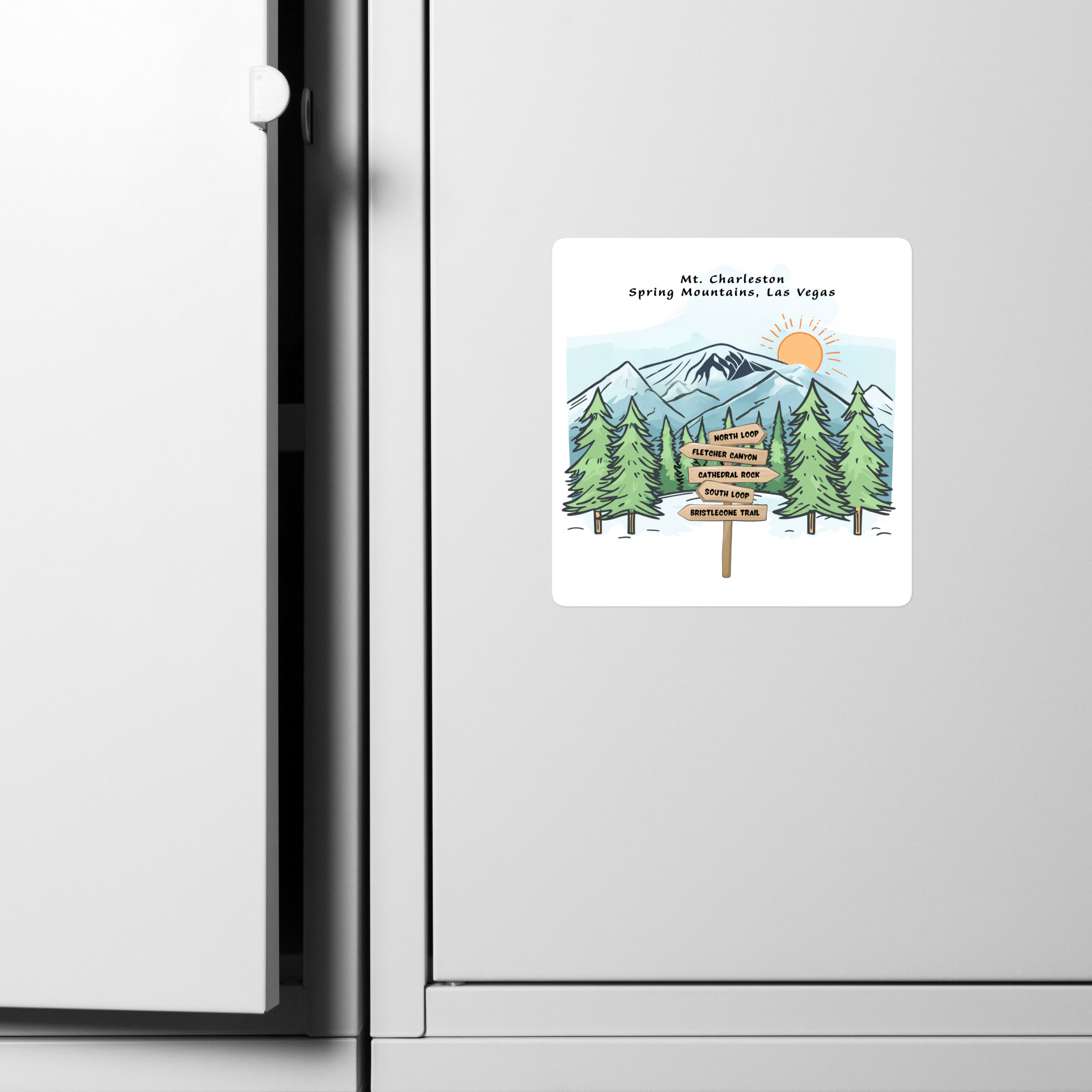 mt charleston hiking trails sticker north loop fletcher canyon cathedral rock south loop bristlecone trail las vegas nevada forest mountain decal